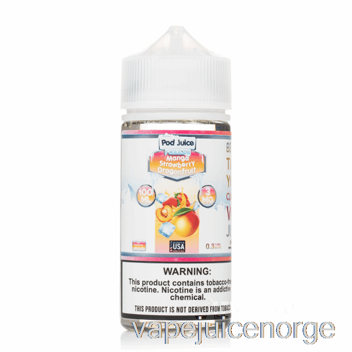 Vape Juice Fryse Mango Jordbær Dragonfruit - Pod Juice - 100ml 6mg